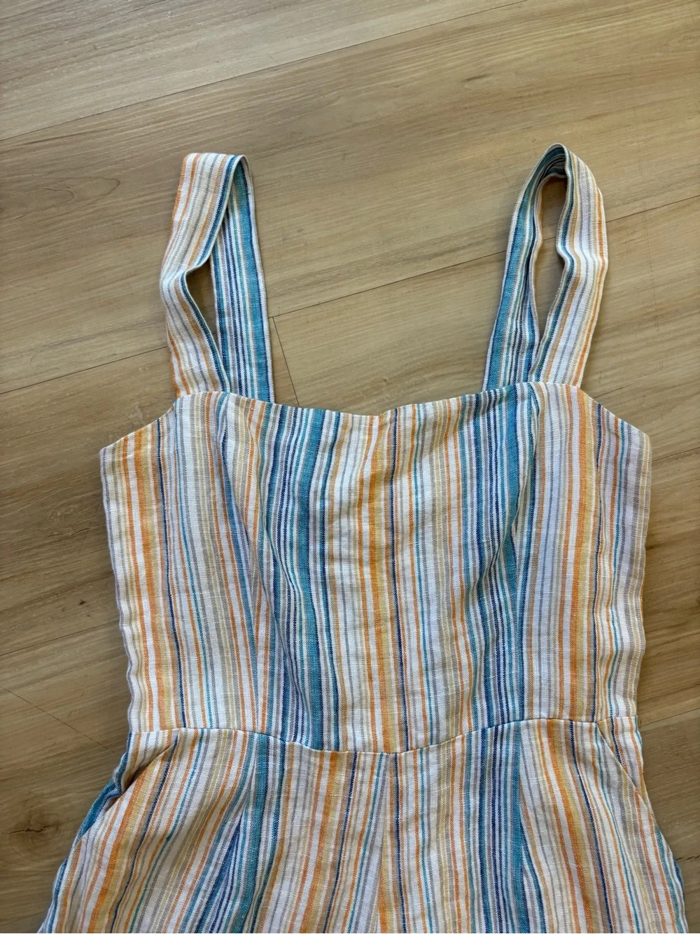 Reformation Striped Linen Short Romper Size 10